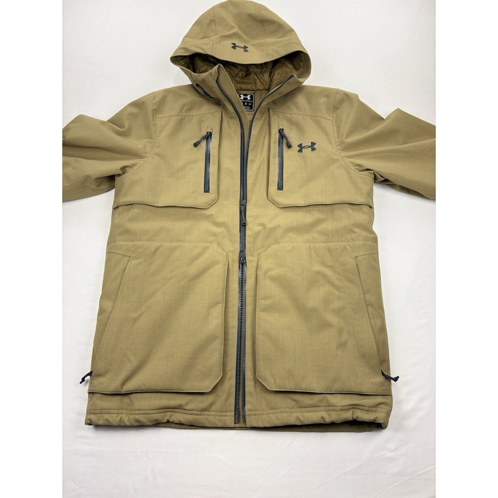 Under Armour Storm ColdGear Infrared Jacket Tan Hooded Gorpcore Warm Men's M